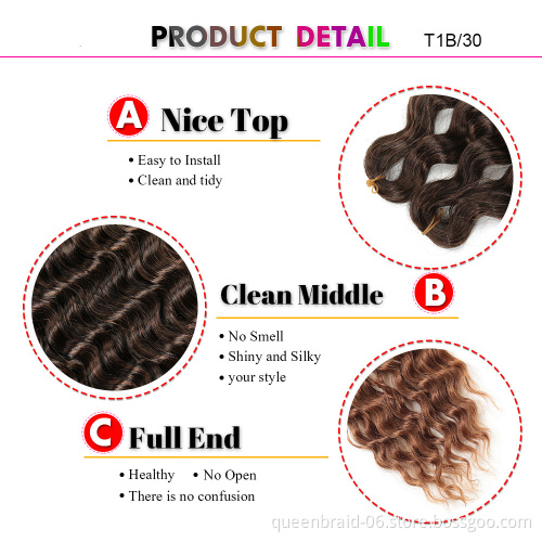 Deep Wave Twist Crochet Hair Synthetic Braid Hair Ombre Braiding Hair Extensions deep loose wave